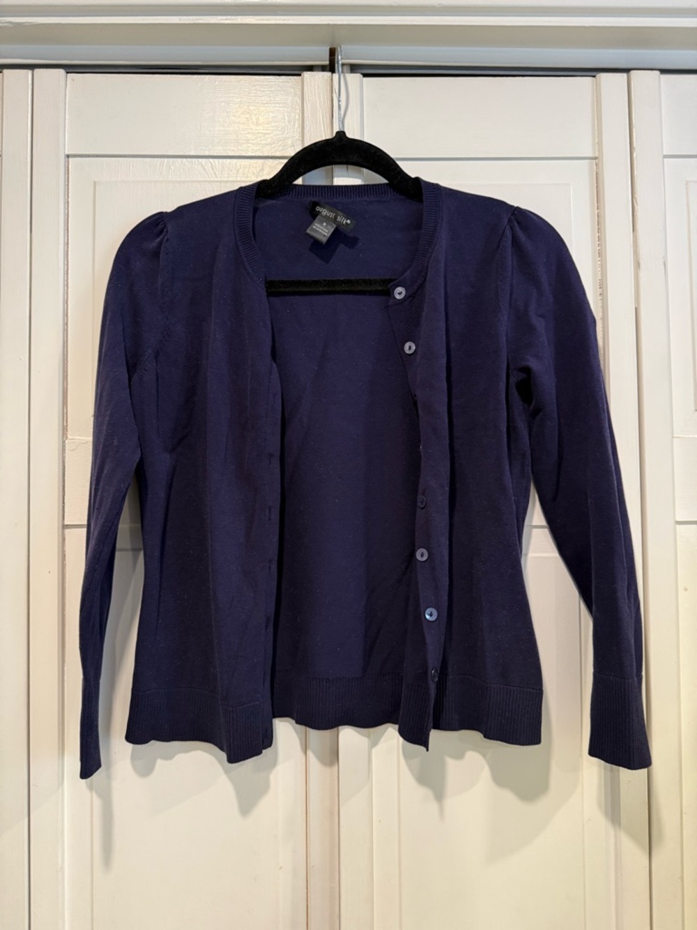 August silk cardigan size medium EUC